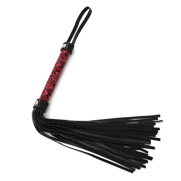 Hot sale sm props whip PU leather diamond pattern sexy leather whip sex training sp torture instrument tassel whip - Red