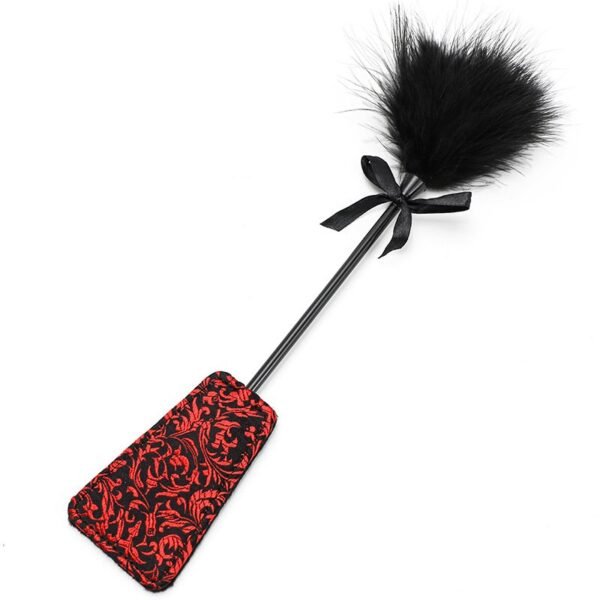 Mild sm props teasing flirting square lace feather beat punishment training love lace sexy beat - Square Tang suit red