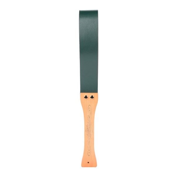 High-end sm props wooden handle genuine leather sexy racket sp torture instrument gradient color double-layer leather racket alternative adult products - Green PU wooden handle racket