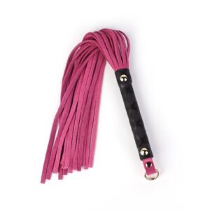 Sex toys sm props mini genuine leather whip microfiber tassel sex whip alternative adult sex toys - Rose red