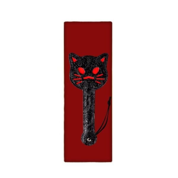 Sex toys SM props embossed genuine leather cat claw beat SM spanking beat alternative adult products - Black genuine leather cat paw racquet