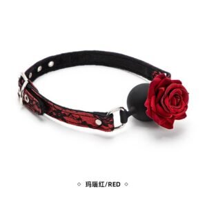 Sex toys sm props lace rose mouth ball sex training with holes silicone mouth plug alternative adult products - Red