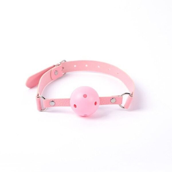 Female slave training sm props black lychee pattern sexy mouth plug with hole pvc sexy mouth ball alternative adult products - Pink mouthplug