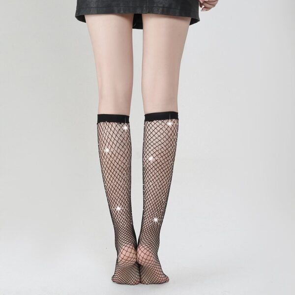 Fishnet socks new hot diamond European and American socks ladies socks hot-selling white diamond mid-tube socks tz5007 - 5006 China Net