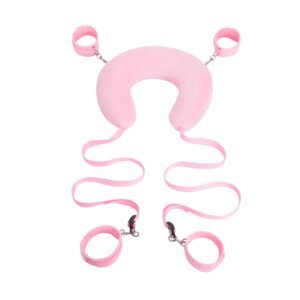 SM sex toys multifunctional U-shaped split leg pillow SM sex training bondage handcuffs foot cuffs alternative adult products - Pink