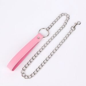 sm prop accessories sm sexy collar traction rope four-color sexy traction metal chain alternative adult products - Pink