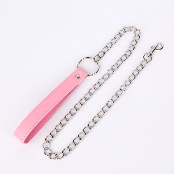 sm prop accessories sm sexy collar traction rope four-color sexy traction metal chain alternative adult products - Pink