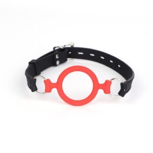 sm forced deep throat bite ring sexy mouth ball adult sex products sex toys sm props O-shaped silicone mouth plug - Red
