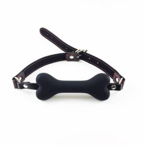 Adult sex toys, sex assistance props, female dog bone mouth plug, soft mouth flail, female slave training torture instruments - Black