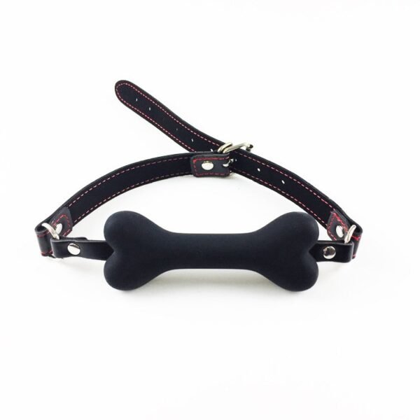 Adult sex toys, sex assistance props, female dog bone mouth plug, soft mouth flail, female slave training torture instruments - Black