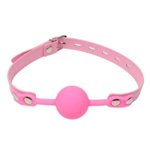 SM props sexy silicone mouth plug couple flirting toy sex training silicone mouth ball alternative adult products - Pink