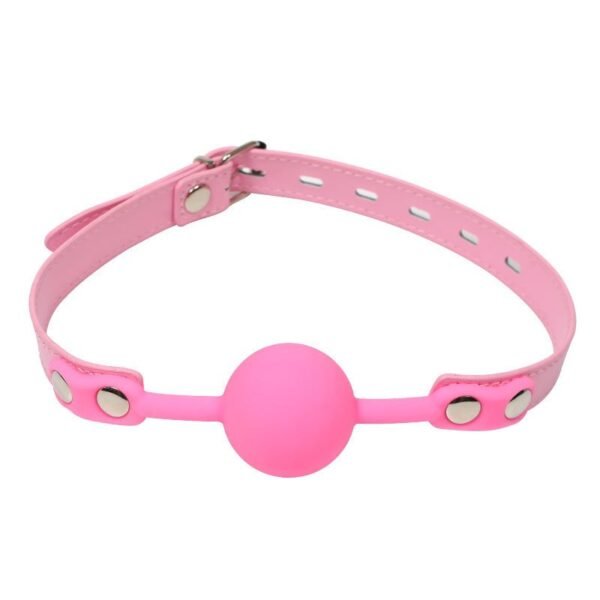 SM props sexy silicone mouth plug couple flirting toy sex training silicone mouth ball alternative adult products - Pink
