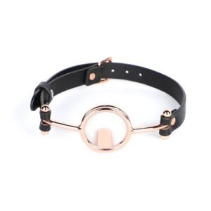 Sex toys SM props forced mouth opening tongue pressing mouth plugs SM deep throat torture instruments metal flail alternative adult products - Rose gold