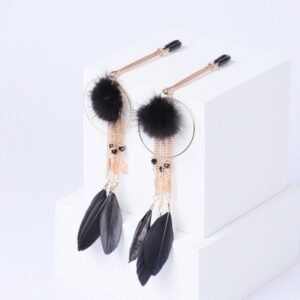 SM sex toys breast enlargement teasing breast clips SM props female slave training sex breast clips alternative adult products - A pair of golden cicada wing breast clips