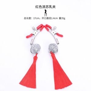 sm sex toys female m masturbation clitoris clip sex bell breast clip adult sex toys alternative adult products - Red Tassel Clip