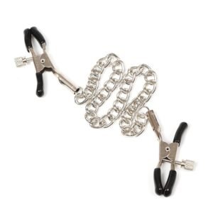 sm props female slave training sexual torture instruments long chain breast clips double peaks breast abuse clips adult products sex toys - Silver chain