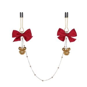 Training sm props bell sexy breast clip bow sexy breast clip sm nipple clip alternative adult products - Red