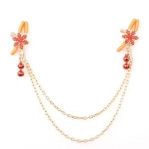 sm props long chain diamond-encrusted sexy breast clip sm punishment training sexy bell breast clip alternative adult products - Red chain model