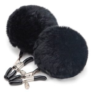 Female breasts mild sm props sexy breast clips enlargement breast teasing hairball breast clips boobs clips alternative adult products - Black Fur Ball Clip
