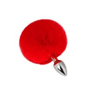 Sex toys props plush tails backyard anal plugs female appliances flirting and teasing anal expander adult products - Red tail silver anal plug