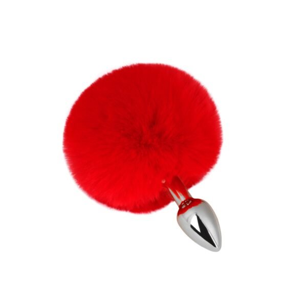 Sex toys props plush tails backyard anal plugs female appliances flirting and teasing anal expander adult products - Red tail silver anal plug