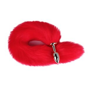 Sex toys props fox tail anal plug for women flirting and teasing backyard anal expander adult products - Red tail silver anal plug