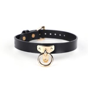 High-end sm props female slave training genuine leather sexy collar traction retro cowhide collar alternative adult products - Black cowhide collar