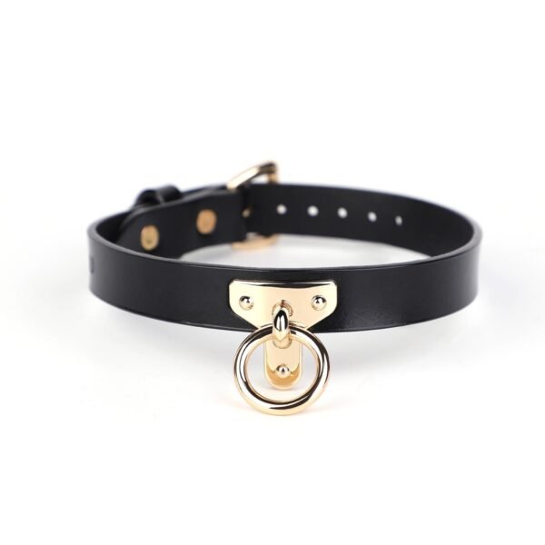High-end sm props female slave training genuine leather sexy collar traction retro cowhide collar alternative adult products - Black cowhide collar