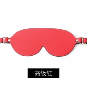 sm sex props black blackout eye mask high quality pu leather sex eye mask teasing flirting adult sex toy - Red
