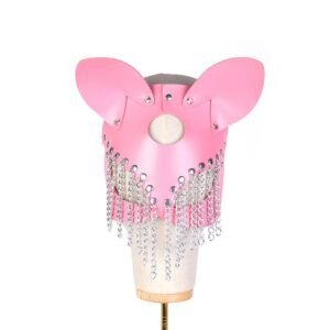 Cosplay female sexy adult products chain tassel fox mask teasing charm mask sexy eye mask - Pink