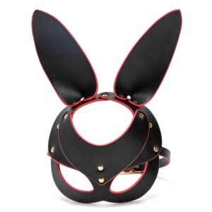 Sexy eye mask feminine adult role play bunny girl face mask cos stage party nightclub mask - Black red