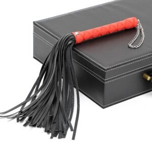 Explosive sm props multi-colored sexy whip female slave training torture instrument pu tassel leather whip alternative adult products - Red + Black Beard