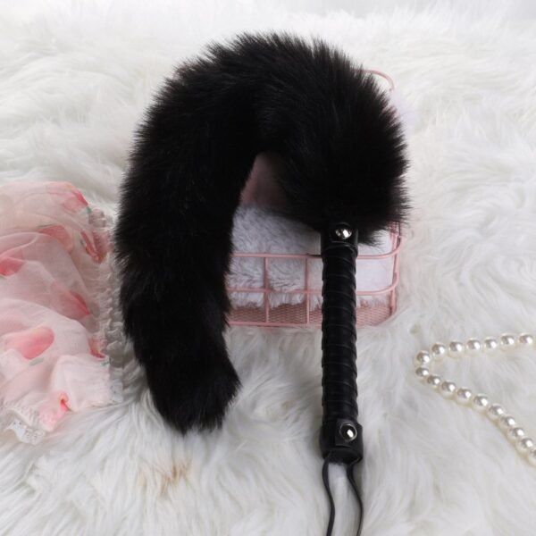 Slave girl training sm props fox tail whip sp punishment spanking sex whip alternative adult products - Black