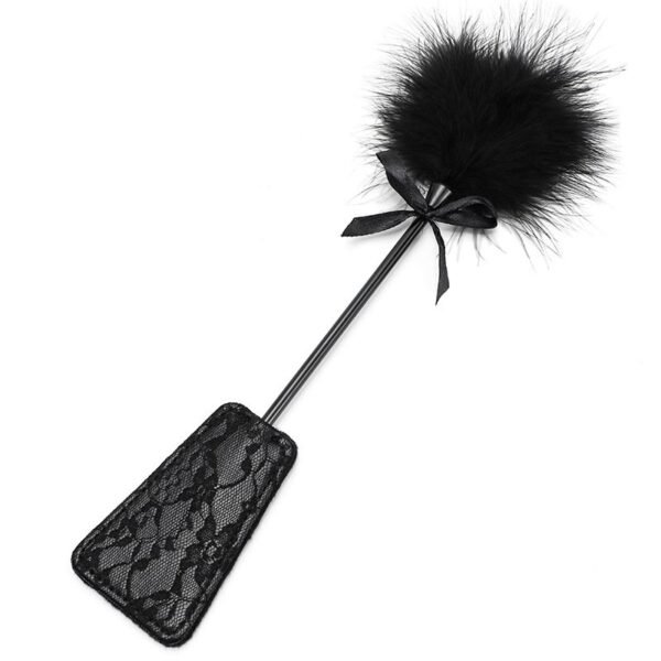 Mild sm props teasing flirting square lace feather beat punishment training love lace sexy beat - Square Black