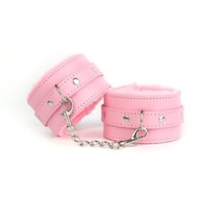 sm props sexy plush handcuffs couple binding bondage sex toys black leather handcuffs alternative adult products - Pink ankcuffs