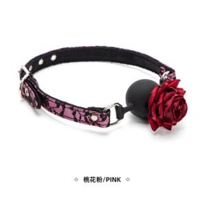 Sex toys sm props lace rose mouth ball sex training with holes silicone mouth plug alternative adult products - Pink