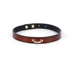 sm props simple genuine leather traction collar high-grade cowhide sexy collar sexual suggestion choker adult products - Dark red collar