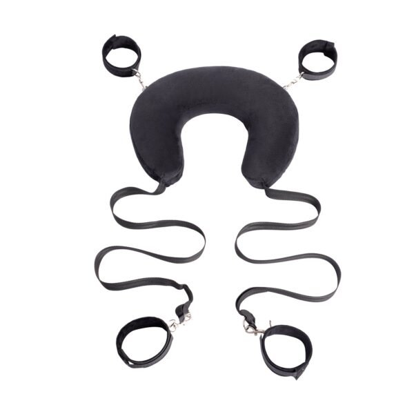 SM sex toys multifunctional U-shaped split leg pillow SM sex training bondage handcuffs foot cuffs alternative adult products - Black