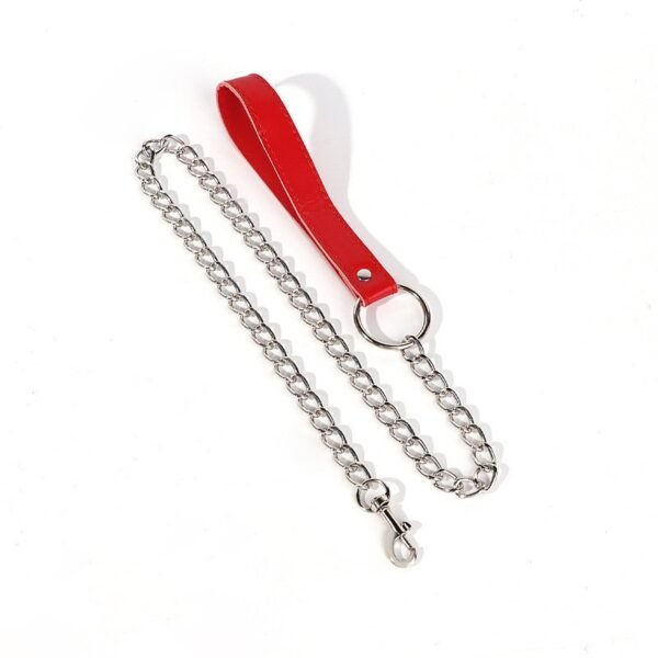 sm prop accessories sm sexy collar traction rope four-color sexy traction metal chain alternative adult products - Red