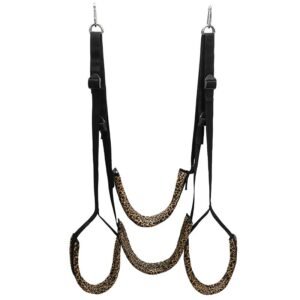 Adult sex products, change posture, sex swing, couple sex training, hanging swing, alternative sex toys - Premium Edition Yellow Leopard Swing
