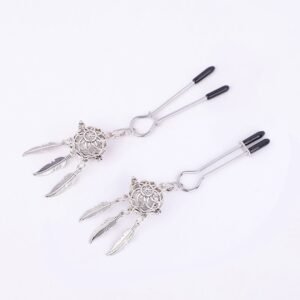 Sex toys sm props luminous bells breast clips couple flirting foreplay breast abuse sex toys alternative adult products - Silver luminous breast clip [wide buckle]