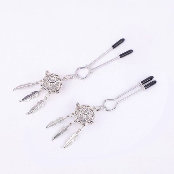 Sex toys sm props luminous bells breast clips couple flirting foreplay breast abuse sex toys alternative adult products - Silver luminous breast clip [wide buckle]