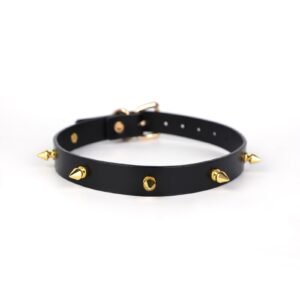 Hot selling sexy sm props punk rivet sexy collar sm genuine leather sexy collar alternative adult products - Black rivet collar