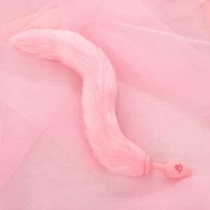 SM sex toys fox tail anal plug cat claw silicone anal plug pink hair ball anal plug alternative adult products - Long pink tail