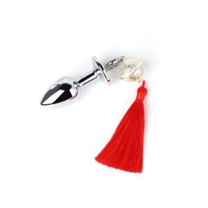 Backyard development sm props sexy metal anal plug female sm training tassel bell anal plug alternative adult products - Red fringed anal plug