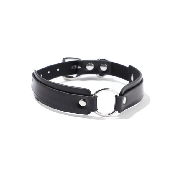 High-end sm props black sexy traction collar pu leather love hanging ring sexy collar alternative adult products - Circle model