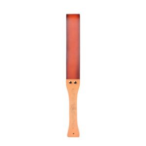 High-end sm props wooden handle genuine leather sexy racket sp torture instrument gradient color double-layer leather racket alternative adult products - Gradient orange leather wooden handle racket
