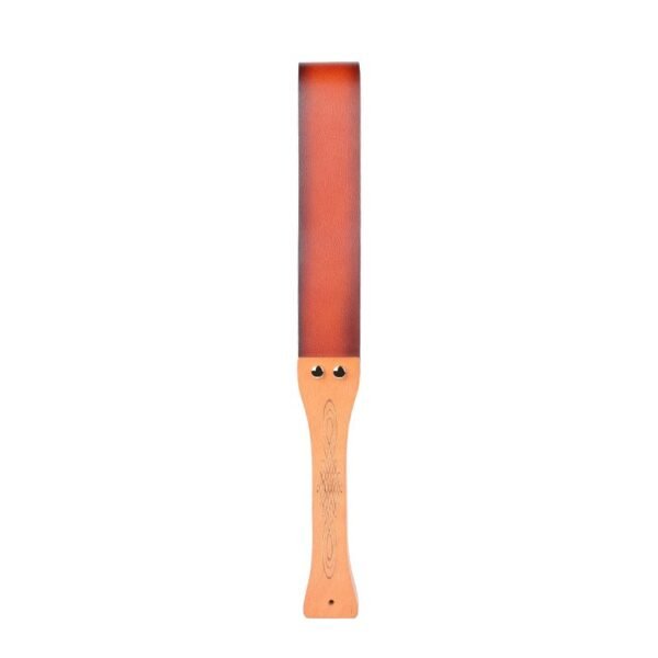High-end sm props wooden handle genuine leather sexy racket sp torture instrument gradient color double-layer leather racket alternative adult products - Gradient orange leather wooden handle racket