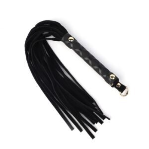 Sex toys sm props mini genuine leather whip microfiber tassel sex whip alternative adult sex toys - Black