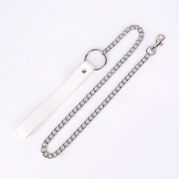 sm prop accessories sm sexy collar traction rope four-color sexy traction metal chain alternative adult products - White